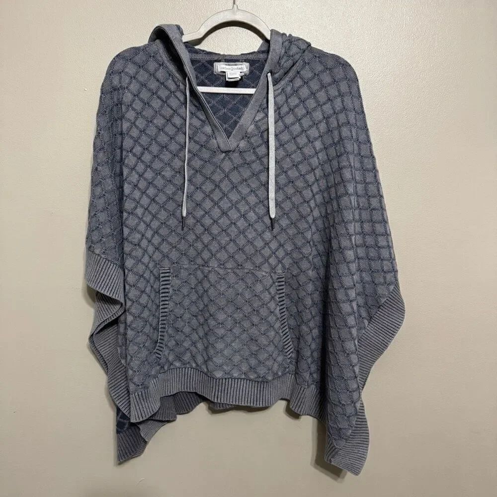 Carbon 2 Cobalt poncho zip up hoodie size small/medium